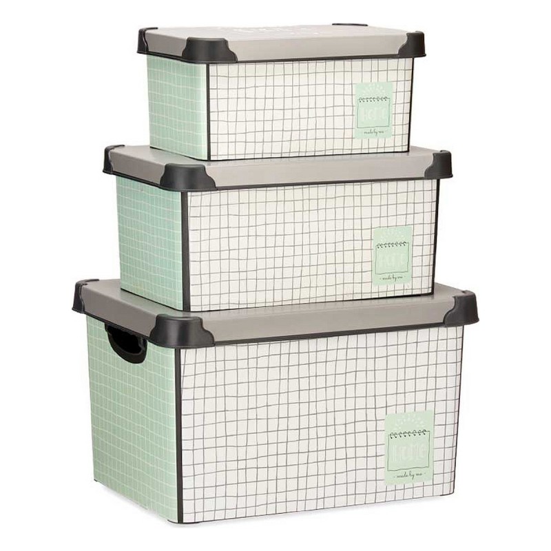 Set de Cajas Organizadoras Apilables Home 3 Piezas Plástico