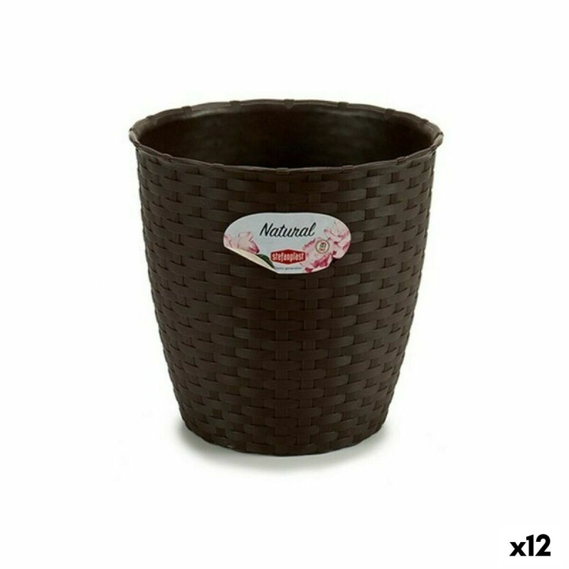 Maceta Stefanplast Plástico Chocolate 19 x 17,5 x 19 cm (12 Unidades)