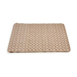 Alfombra de baño Trenzado Beige PVC (0,03 x 50 x 50 cm) (12 Unidades)