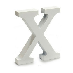 Letra X Madera Blanco (2 x 16 x 14,5 cm) (24 Unidades)