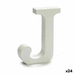 Letra J (24 Unidades) Blanco Madera 2 x 11 cm