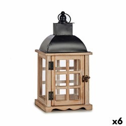 Farol Negro Metal Madera...