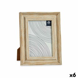 Marco de Fotos Cristal Dorado Madera Marrón Plástico (19 x 2 x 24 cm) (6 Unidades)