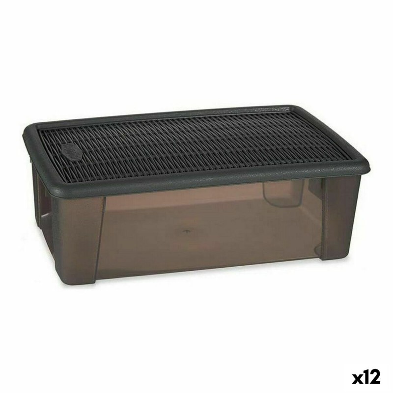 Caja con Tapa Stefanplast Elegance Gris 19,5 x 11,5 x 33 cm Plástico 5 L (12 Unidades)