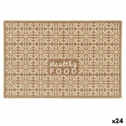 Alfombra Healthy Food 40 x 1 x 60 cm Beige Poliamida Látex (24 Unidades)