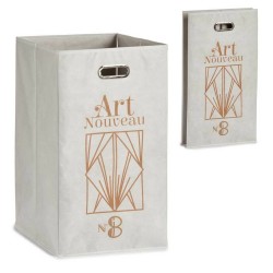 Cesto Art Nouveau Blanco Dorado Cartón 60 L 35 x 57 x 35 cm (12 Unidades)