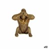 Figura Decorativa Gorila Dorado Resina (9 x 18 x 17 cm)