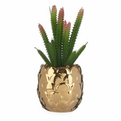 Planta Decorativa Cerámica Dorado Cactus Verde Plástico 6 Unidades