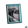 Marco de Fotos Cristal Negro Azul Madera MDF (3 x 22 x 17 cm) (6 Unidades)