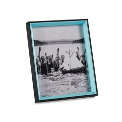 Marco de Fotos Cristal Negro Azul Madera MDF (6 Unidades) (3 x 27 x 22 cm)