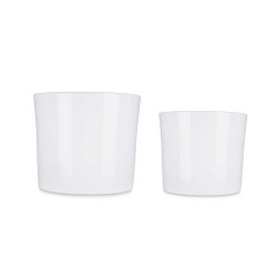 Set de Macetas Ø 22 cm Ø 27 cm 2 Piezas Blanco Arcilla