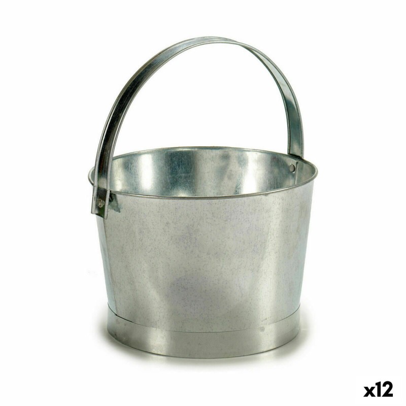 Maceta Cubo Plateado Zinc 25 x 30 x 26,5 cm (12 Unidades)