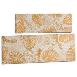 Lienzo Hoja de planta Dorado 90 x 30 x 1,5 cm (12 Unidades)