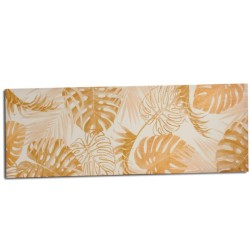 Lienzo Hoja de planta Dorado 135 x 45 x 1,5 cm (6 Unidades)