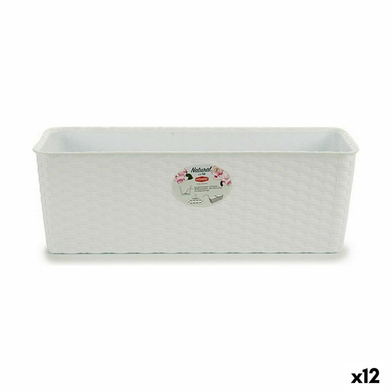 Jardinera Stefanplast Blanco Plástico 48,5 x 16 x 18 cm (12 Unidades)