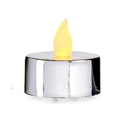 Set de Velas 4 x 4 x 3,7 cm Plateado (12 Unidades)