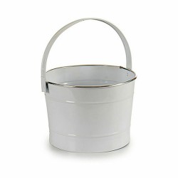 Macetero Cubo Blanco Plateado Zinc 25 x 29,5 x 27 cm (12 Unidades)