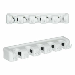 Soporte Utensilios de limpieza Blanco Caucho Polipropileno 4,3 x 8,5 x 6 cm (12 Unidades)