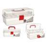 Caja Multiusos Rojo Transparente Plástico 33 x 15 x 19,5 cm (8 Unidades)