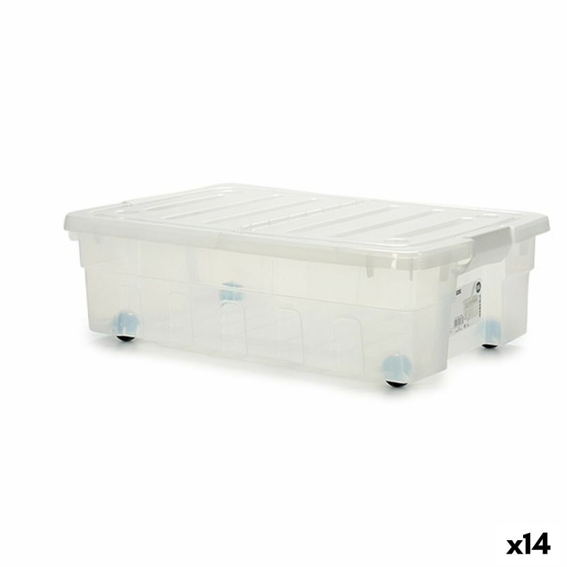 Caja de Almacenamiento con Ruedas 30 L 40 x 18 x 59,5 cm (14 Unidades)