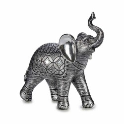 Figura Decorativa Elefante Plateado 27,5 x 27 x 11 cm (4 Unidades)