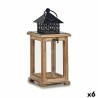 Farol Marrón Negro Madera Metal 13 x 29 x 13 cm (6 Unidades)