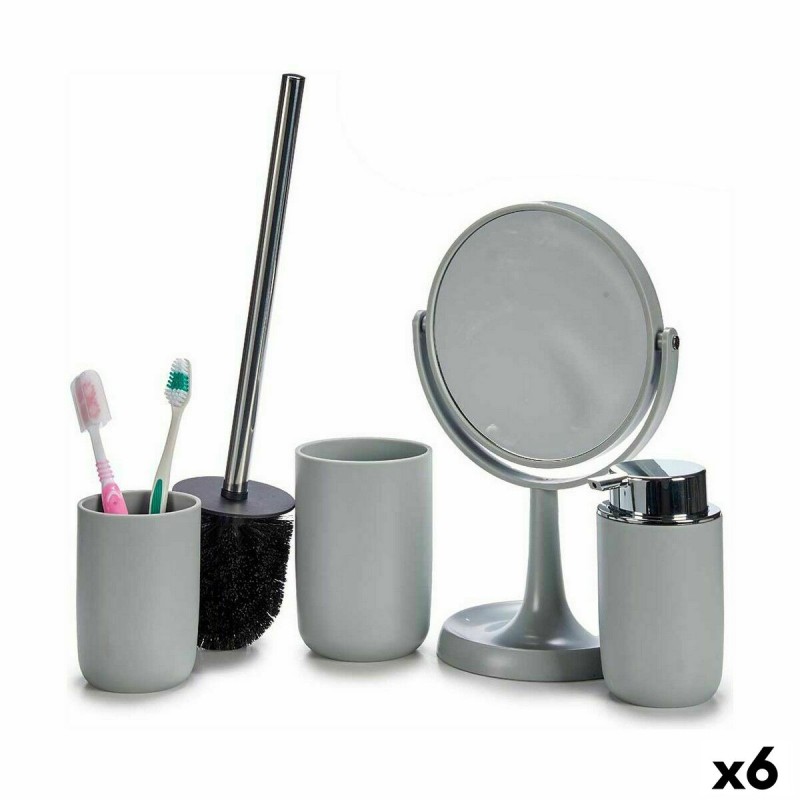 Set de Baño Gris Polipropileno (6 Unidades)