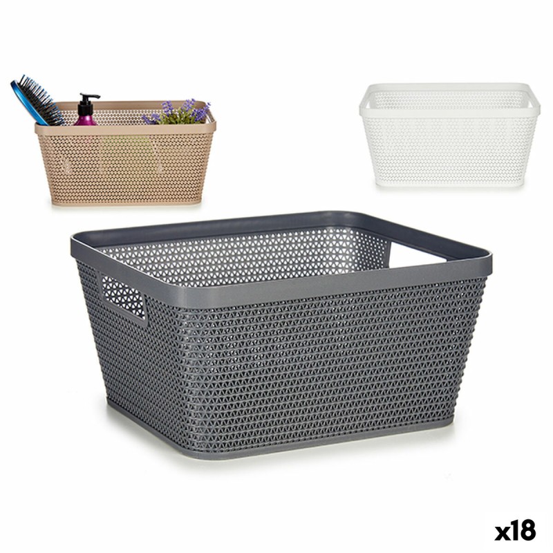 Cesta Multiusos Plástico 5 L 29,5 x 13 x 23 cm (18 Unidades)