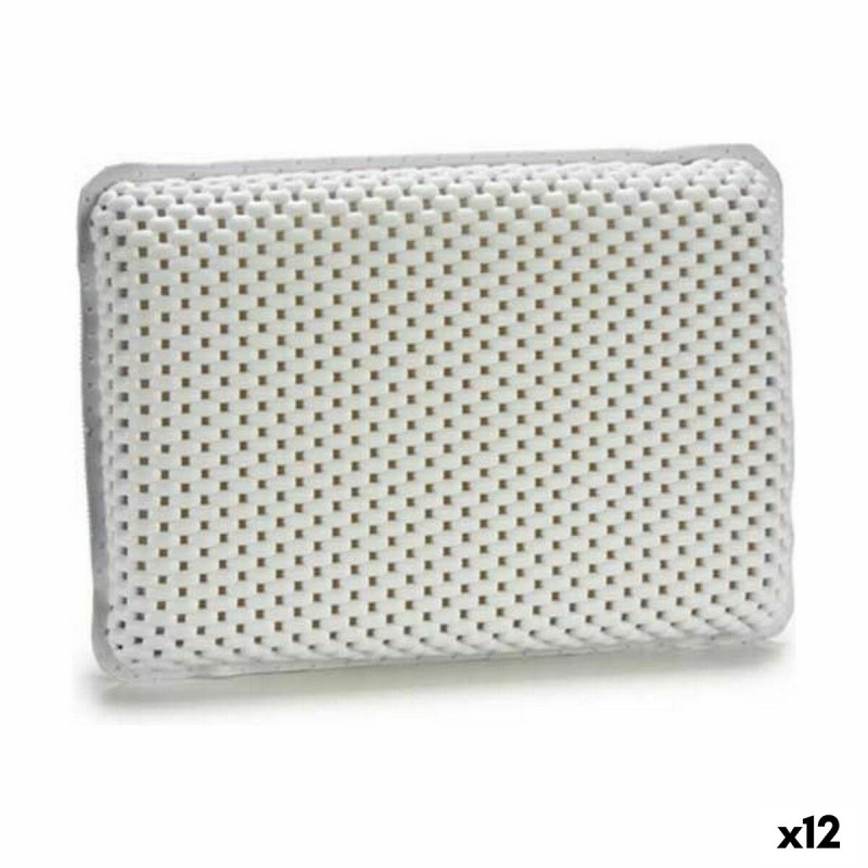 Almohada Bañera Antideslizante Blanco 100 % PVC 20 x 6 x 29 cm (12 Unidades)