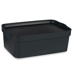 Caja de Almacenaje con Tapa Antracita Plástico 6 L 21 x 11 x 32 cm (12 Unidades)