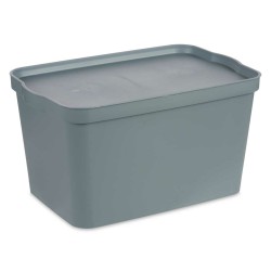 Caja de Almacenaje con Tapa Gris Plástico 24 L 29,3 x 24,5 x 45 cm (6 Unidades)