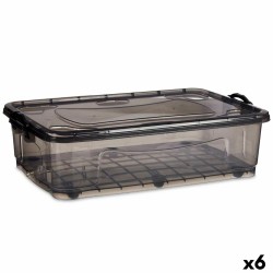 Caja de Almacenamiento con Ruedas Antracita Plástico 40 L 46,5 x 20 x 72,5 cm (6 Unidades)