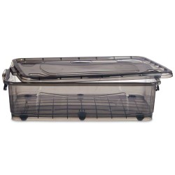 Caja de Almacenamiento con Ruedas Antracita Plástico 40 L 46,5 x 20 x 72,5 cm (6 Unidades)