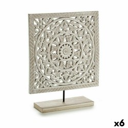 Figura Decorativa Mandala Blanco 7 x 35,5 x 30 cm (6 Unidades)