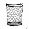 Cesto Negro Metal 40 L 31 x 54,7 x 46,5 cm (4 Unidades)