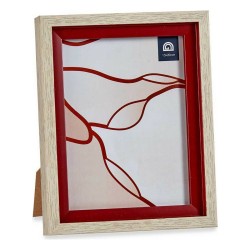 Marco de Fotos 18,8 x 2 x 24 cm Cristal Rojo Madera Marrón Plástico (6 Unidades)