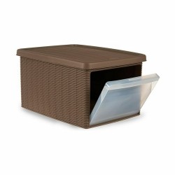 Caja de Almacenaje con Tapa Stefanplast Elegance Lateral Beige Plástico 29 x 21 x 39 cm (5 Unidades)