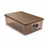 Caja de Almacenaje con Tapa Stefanplast Elegance Beige Plástico 38,5 x 17 x 59,5 cm (6 Unidades)