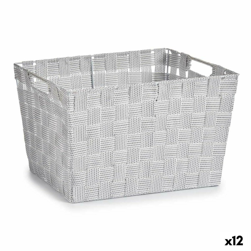 Cesto para la Ropa Blanco Tela 10 L 25 x 20 x 35 cm (12 Unidades)