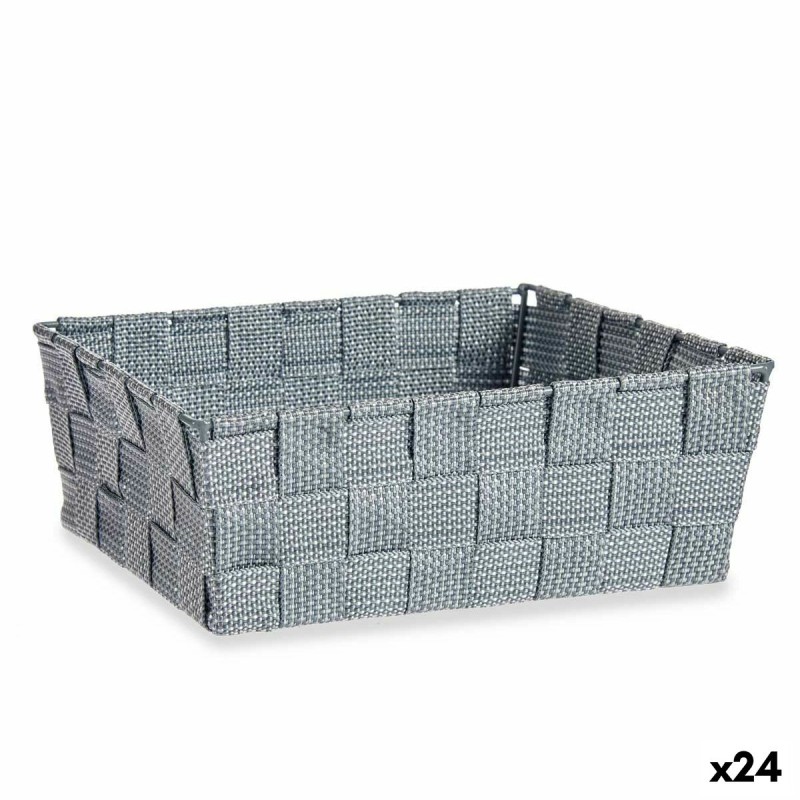 Cesta Multiusos Gris Tela 2,4 L 20 x 8 x 24 cm (24 Unidades)