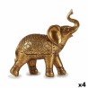 Figura Decorativa Elefante Dorado 27,5 x 27 x 11 cm (4 Unidades)