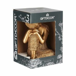 Figura Decorativa Buda Sentado Dorado 20 x 30 x 20 cm (4 Unidades)