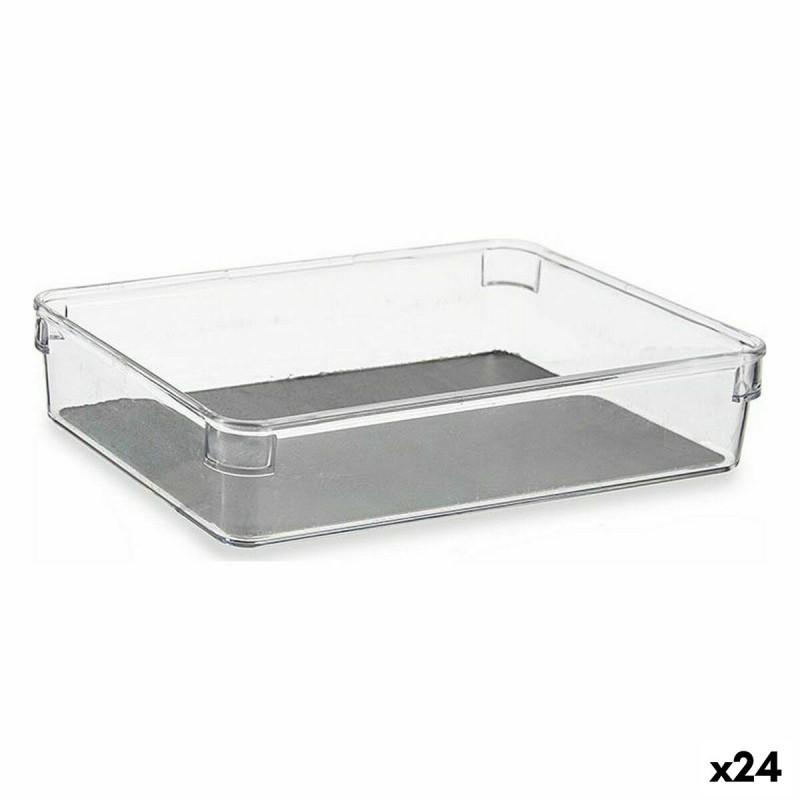 Organizador de Cajones Plástico reciclado Gris 16 x 4,5 x 24 cm (24 Unidades)