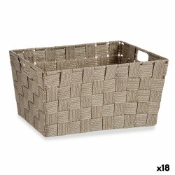 Cesta Multiusos Marrón Tela 5 L 30,4 x 14 x 20 cm (18 Unidades)