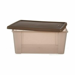 Caja de Almacenaje con Tapa Stefanplast Elegance Marrón Plástico 29 x 17 x 39 cm (6 Unidades)