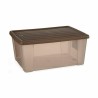 Caja de Almacenaje con Tapa Stefanplast Elegance Marrón Plástico 29 x 17 x 39 cm (6 Unidades)