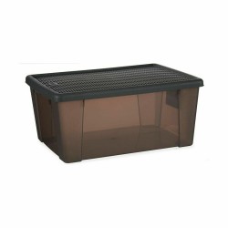 Caja de Almacenaje con Tapa Stefanplast Elegance Gris Plástico 15 L 29 x 17 x 39 cm (6 Unidades)