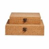 Juego de Cajas Decorativas Marrón Corcho Madera MDF (6 Unidades)