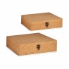 Juego de Cajas Decorativas Marrón Corcho Madera MDF (6 Unidades)