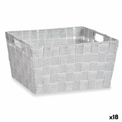 Cesta Multiusos Blanco Tela 30,4 x 14 x 20 cm (18 Unidades)